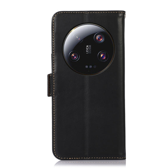 For Xiaomi 13 Ultra Crazy Horse Top Layer Cowhide Leather Phone Case(Black)