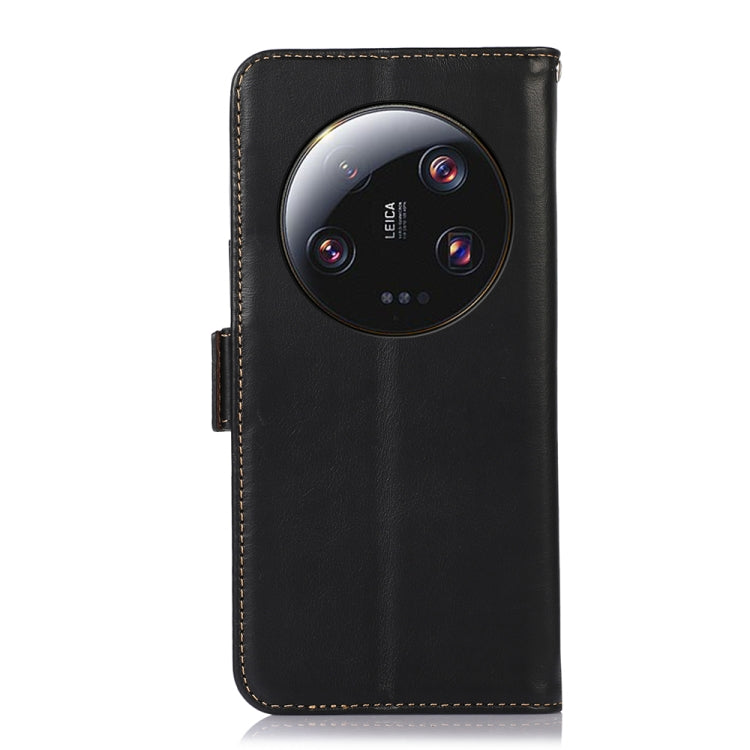 For Xiaomi 13 Ultra Crazy Horse Top Layer Cowhide Leather Phone Case(Black)