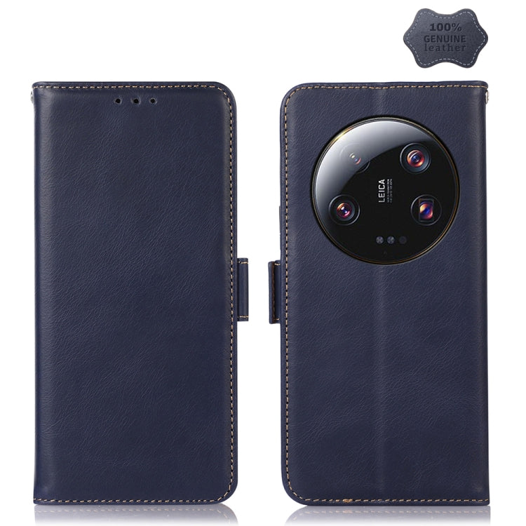 For Xiaomi 13 Ultra Crazy Horse Top Layer Cowhide Leather Phone Case(Blue)