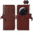 For Xiaomi 13 Ultra Ostrich Pattern Genuine Leather RFID Phone Case(Coffee) - 13 Ultra Cases by PMC TechLife | Online Shopping South Africa | PMC TechLife