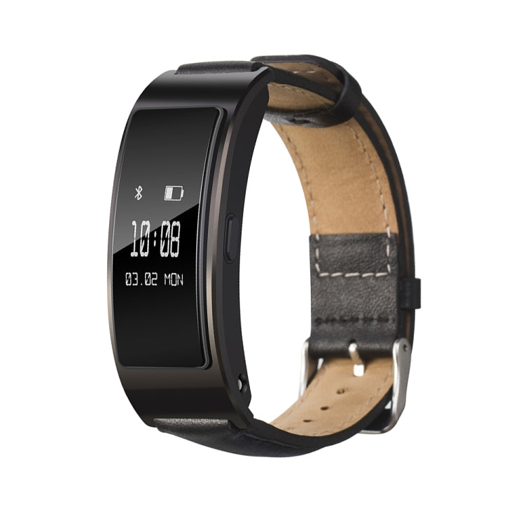 For Huawei Band 7 Glossy Leather Watch Band(Black)