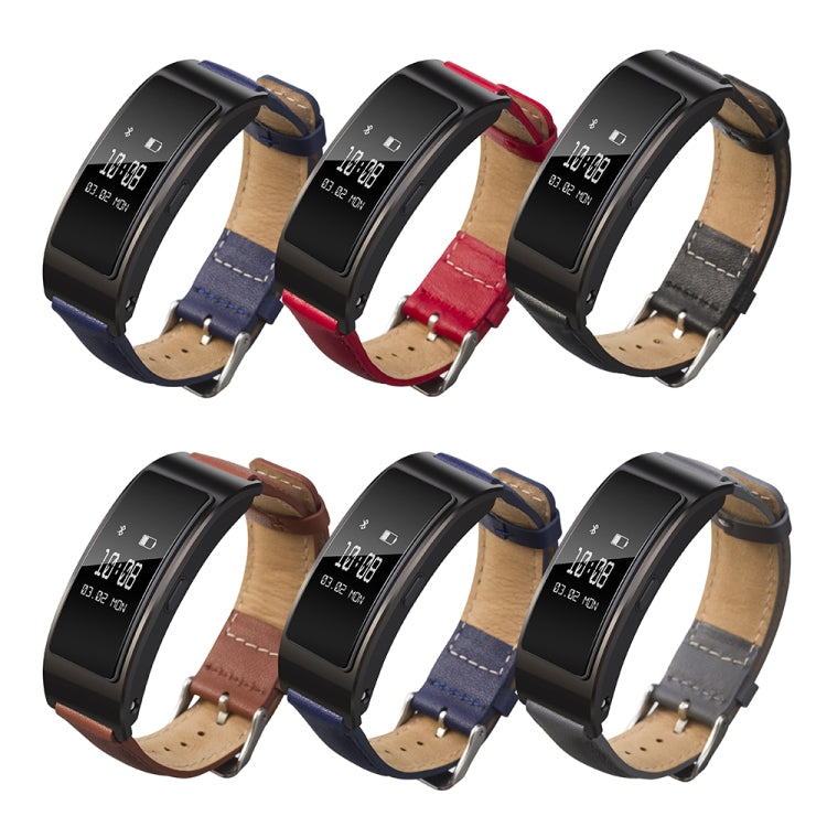 For Huawei Band 7 Glossy Leather Watch Band(Brown)