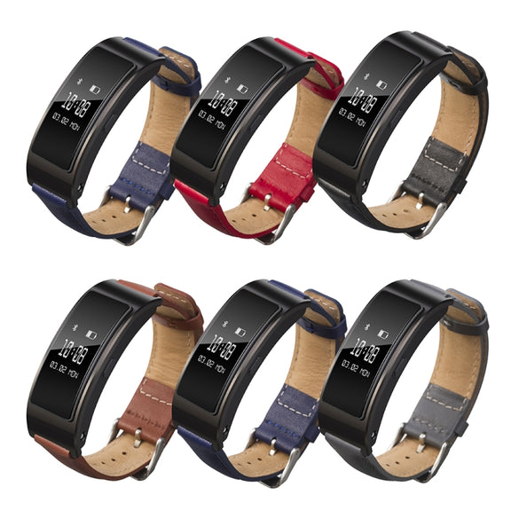 For Huawei Band 7 Glossy Leather Watch Band(Brown)