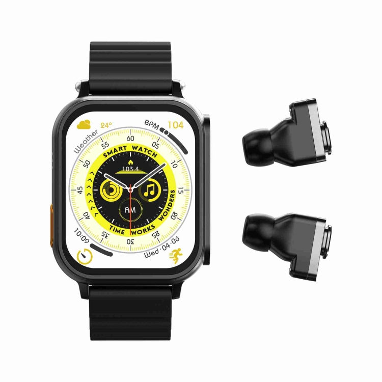 N22 2 in 1 1.96 inch HD Display Sport Bluetooth Call Earphone Smart Watch(Black)