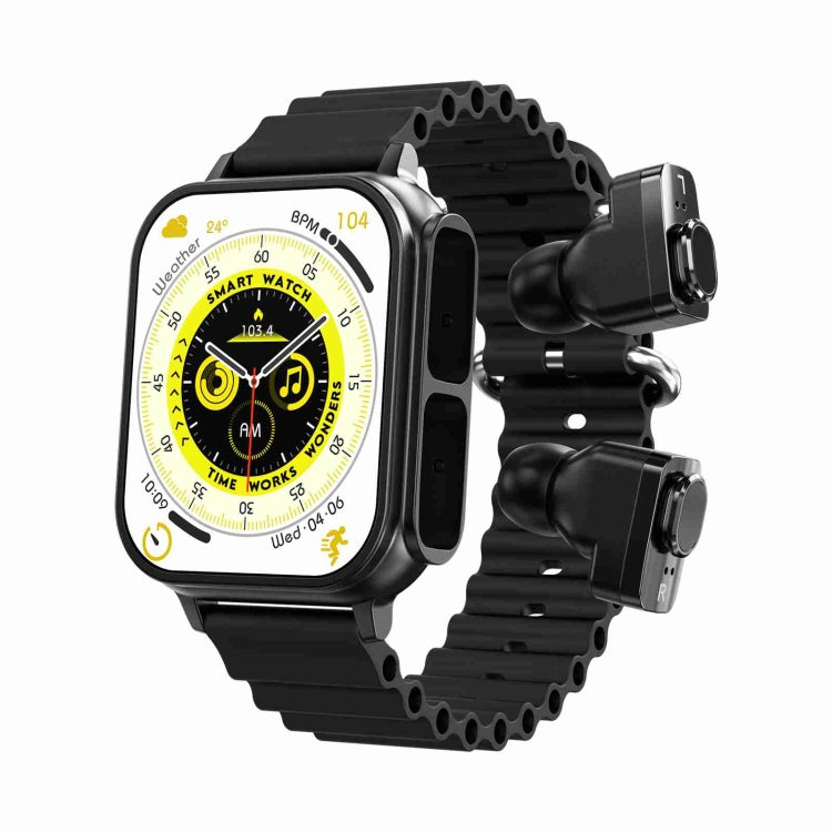 N22 2 in 1 1.96 inch HD Display Sport Bluetooth Call Earphone Smart Watch(Black)
