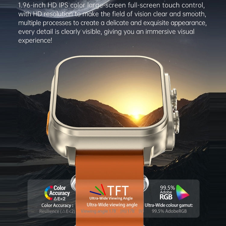 N22 2 in 1 1.96 inch HD Display Sport Bluetooth Call Earphone Smart Watch(Orange)