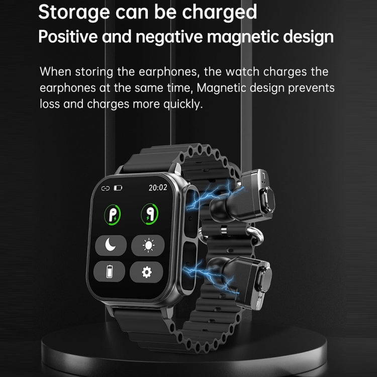 N22 2 in 1 1.96 inch HD Display Sport Bluetooth Call Earphone Smart Watch(Green)