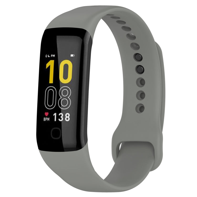For Mambo Band 5 / 5S Solid Color Silicone Replacement Watch Band(Grey)