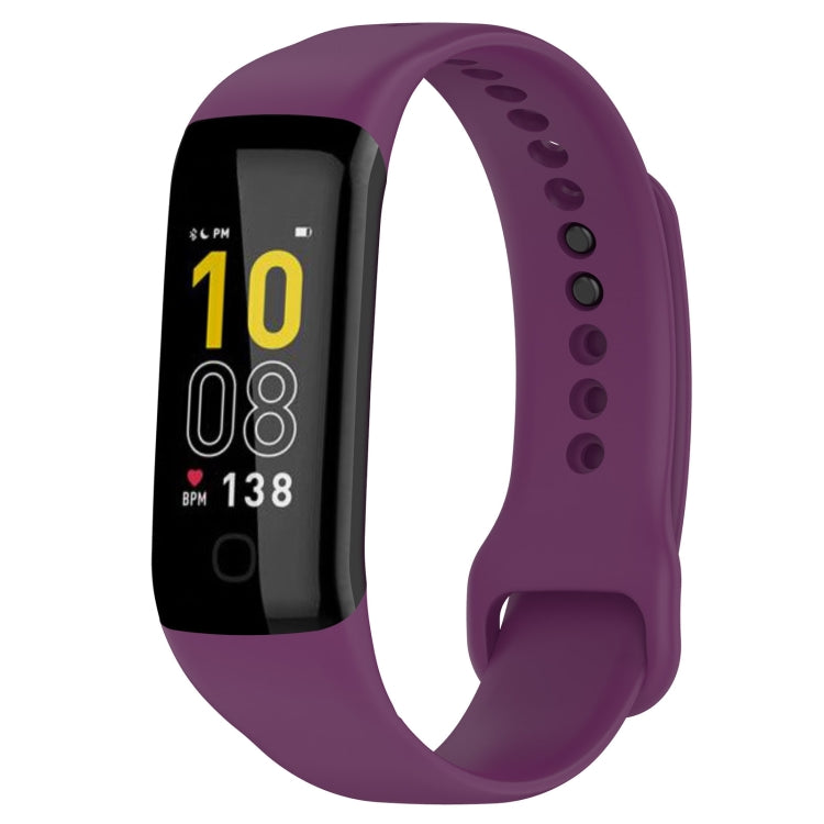 For Mambo Band 5 / 5S Solid Color Silicone Replacement Watch Band(Purple)