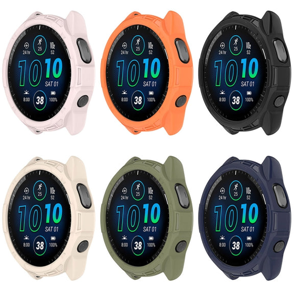 For Garmin Forerunner 965 Armor Hollow Watch Protective Case(Light Pink)