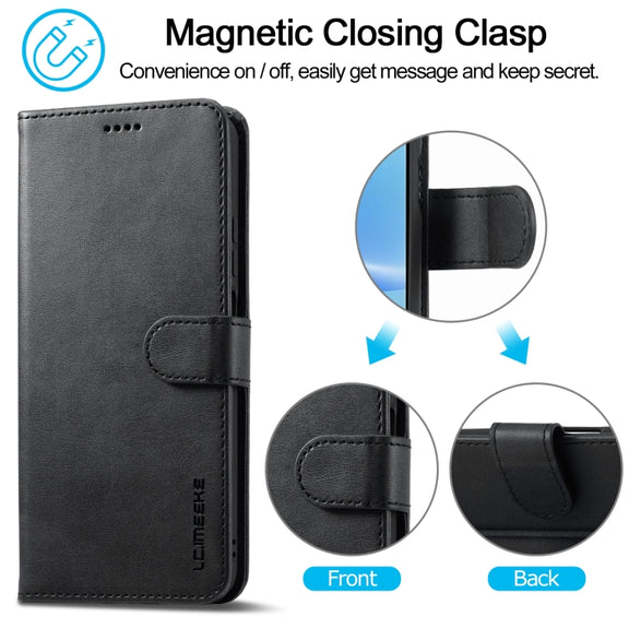 For OPPO A78 5G Global LC.IMEEKE Calf Texture Horizontal Flip Leather Case(Black)