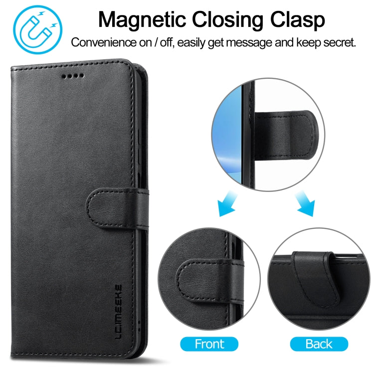 For OPPO A78 5G Global LC.IMEEKE Calf Texture Horizontal Flip Leather Case(Black)