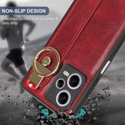 For Redmi Note 12 Pro 5G Global Wristband Leather Back Phone Case(Red)
