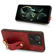 For Xiaomi 13T / 13T Pro / Redmi K60 Ultra Wristband Leather Back Phone Case(Red)