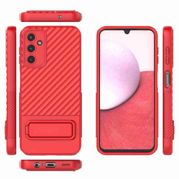 For Samsung Galaxy A14 5G Wavy Texture TPU Phone Case with Lens Film(Red)