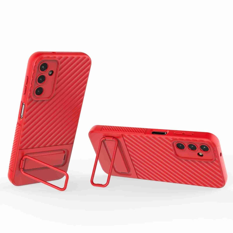 For Samsung Galaxy A14 5G Wavy Texture TPU Phone Case with Lens Film(Red)