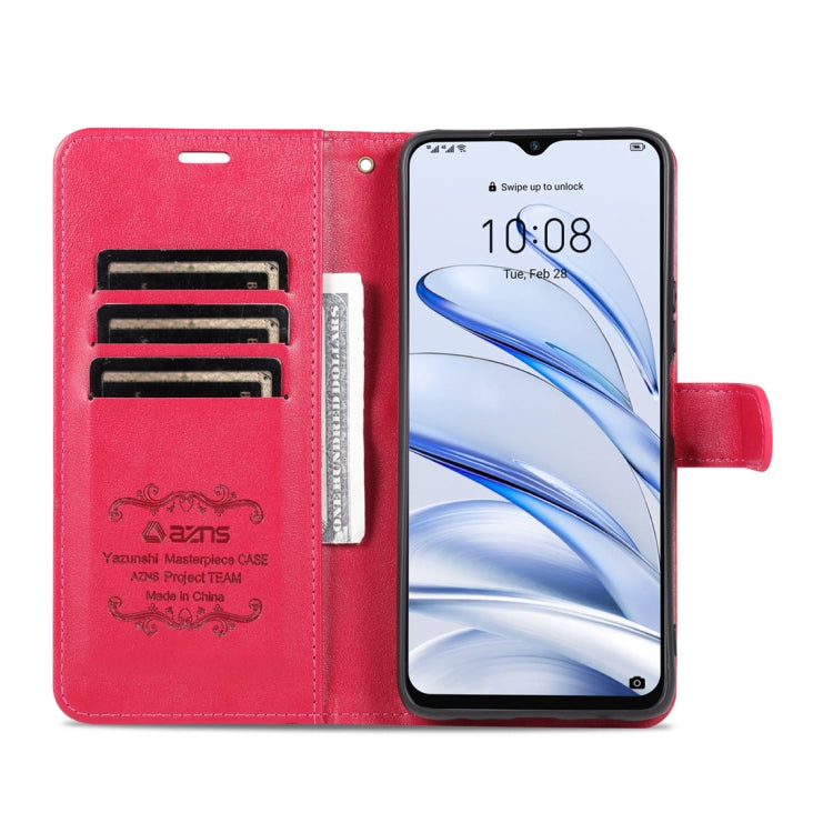 For Honor 70 Lite AZNS Sheepskin Texture Flip Leather Phone Case(Red)