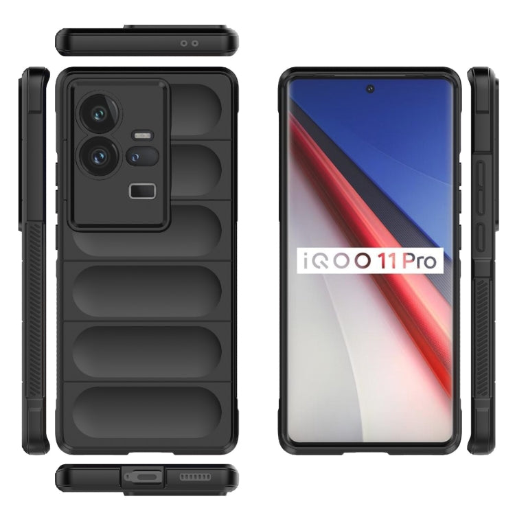 For vivo iQOO 11 Pro 5G Magic Shield TPU + Flannel Phone Case(Dark Green)