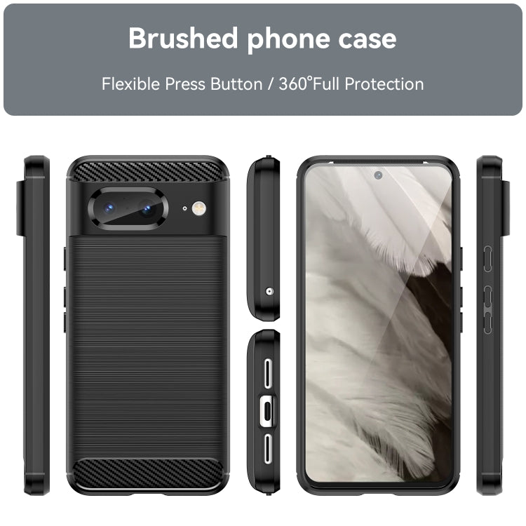 For Google Pixel 8 Carbon Fiber Brushed Texture TPU Case(Black)
