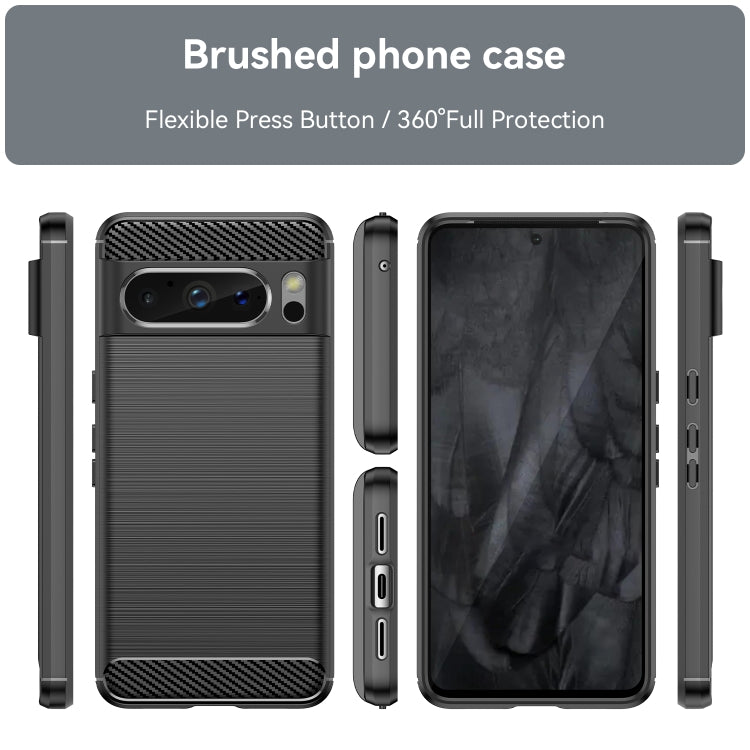 For Google Pixel 8 Pro Carbon Fiber Brushed Texture TPU Case(Black)
