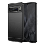 For Google Pixel 8 Pro Carbon Fiber Brushed Texture TPU Case(Black)