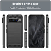 For Google Pixel 8 Pro Carbon Fiber Brushed Texture TPU Case(Black)