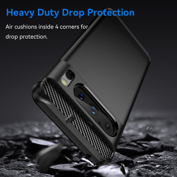 For Google Pixel 8 Pro Carbon Fiber Brushed Texture TPU Case(Black)