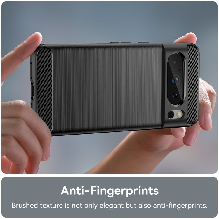 For Google Pixel 8 Pro Carbon Fiber Brushed Texture TPU Case(Black)