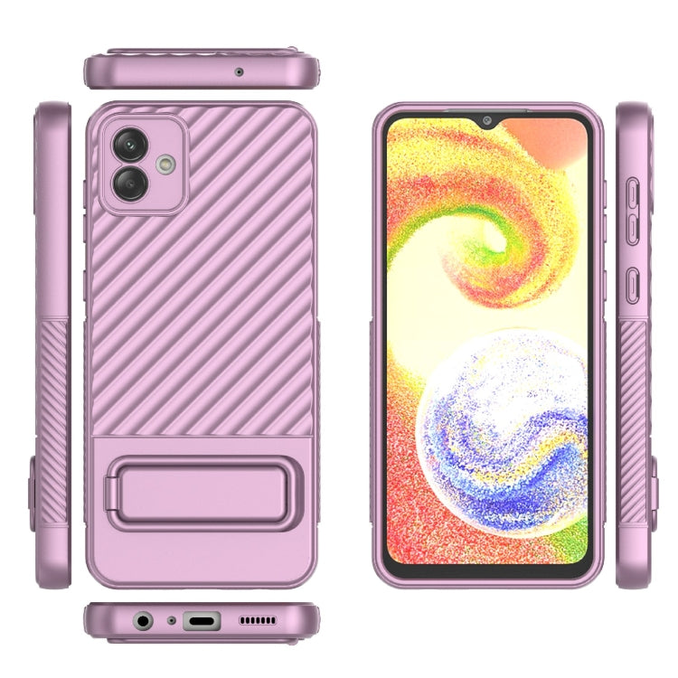 For Samsung Galaxy A04 4G Wavy Texture TPU Phone Case with Lens Film(Purple)