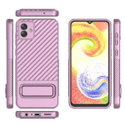 For Samsung Galaxy A04 4G Wavy Texture TPU Phone Case with Lens Film(Purple)