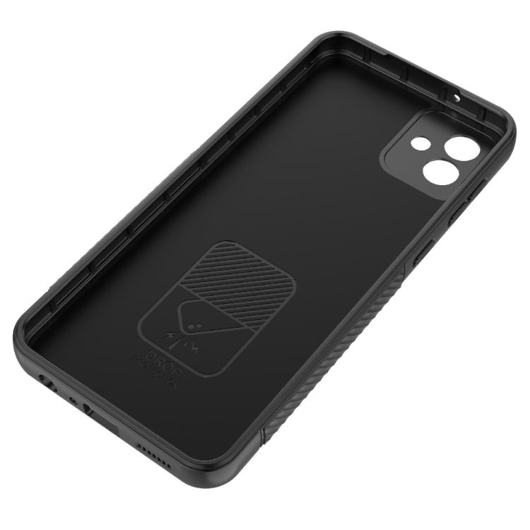 For Samsung Galaxy A04 4G Wavy Texture TPU Phone Case with Lens Film(Purple)