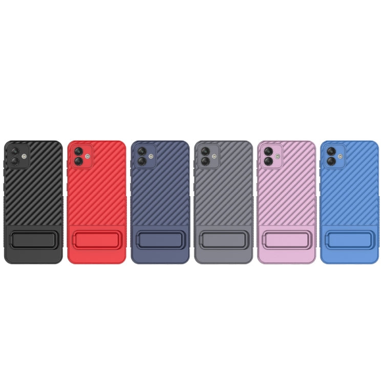 For Samsung Galaxy A04 4G Wavy Texture TPU Phone Case with Lens Film(Purple)