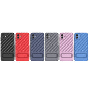 For Samsung Galaxy A04 4G Wavy Texture TPU Phone Case with Lens Film(Purple)