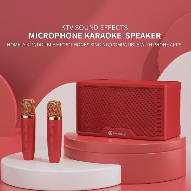 NewRixing NR8088 Wireless Microphone TWS Handheld Noise Reduction Smart Bluetooth Speaker(Black)