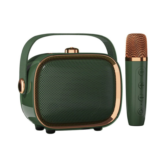 NewRixing NR138W Wireless Microphone TWS Handheld Noise Reduction Portable Smart Bluetooth Speaker(Green)