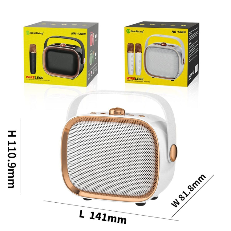 NewRixing NR138W Wireless Microphone TWS Handheld Noise Reduction Portable Smart Bluetooth Speaker(Black)