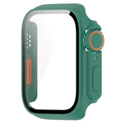 For Apple Watch Series 8 & 7 41mm Tempered Film + PC Integrated Watch Protective Case(Green)