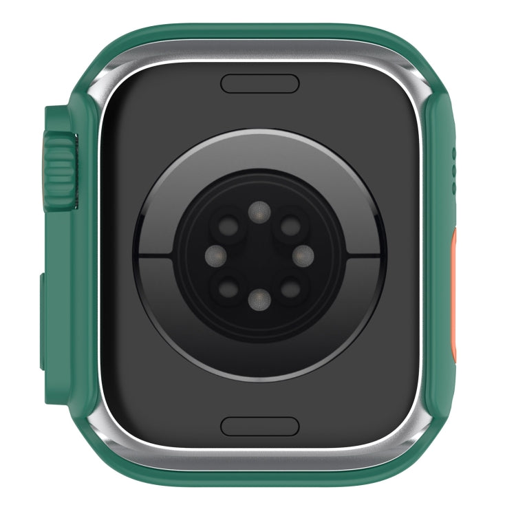 For Apple Watch Series 8 & 7 41mm Tempered Film + PC Integrated Watch Protective Case(Green)
