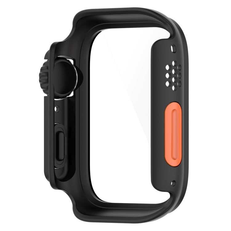 For Apple Watch Series 8 & 7 41mm Tempered Film + PC Integrated Watch Protective Case(Black)