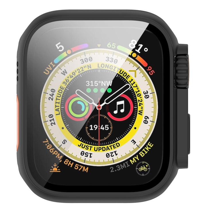For Apple Watch Series 8 & 7 41mm Tempered Film + PC Integrated Watch Protective Case(Black)