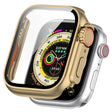 For Apple Watch Series 8 & 7 41mm Tempered Film + PC Integrated Watch Protective Case(Champagne Gold) - Watch Cases by PMC TechLife | Online Shopping South Africa | PMC TechLife