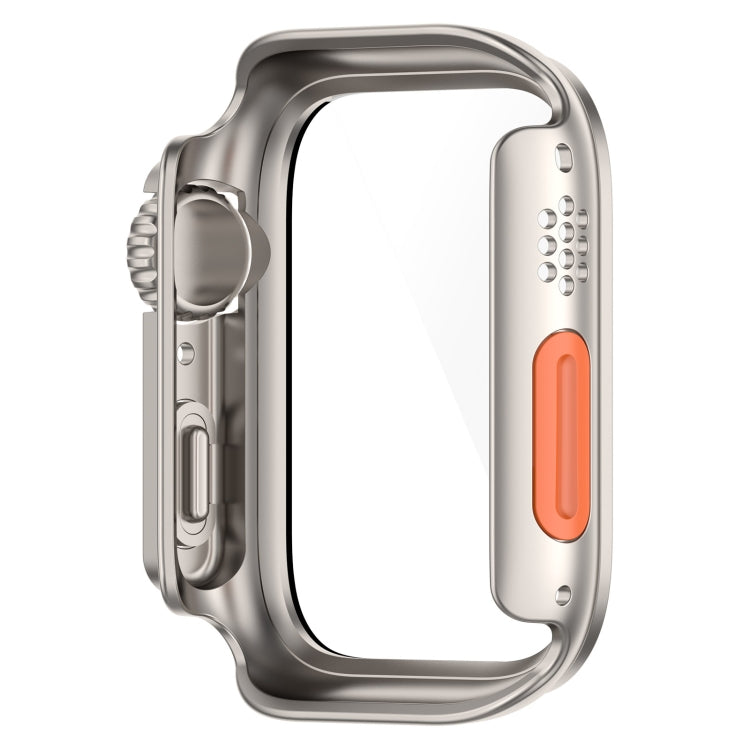 For Apple Watch Series 8 & 7 41mm Tempered Film + PC Integrated Watch Protective Case(Starlight Color)