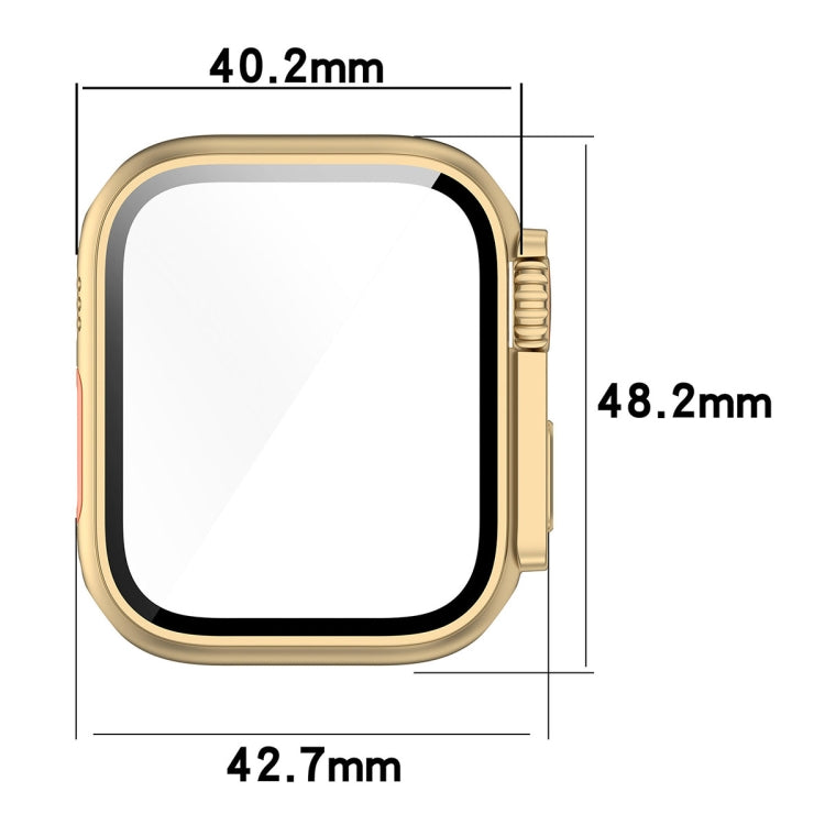 For Apple Watch Series 8 & 7 41mm Tempered Film + PC Integrated Watch Protective Case(Green)