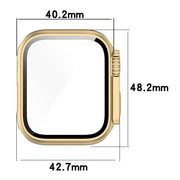 For Apple Watch Series 8 & 7 41mm Tempered Film + PC Integrated Watch Protective Case(Champagne Gold)