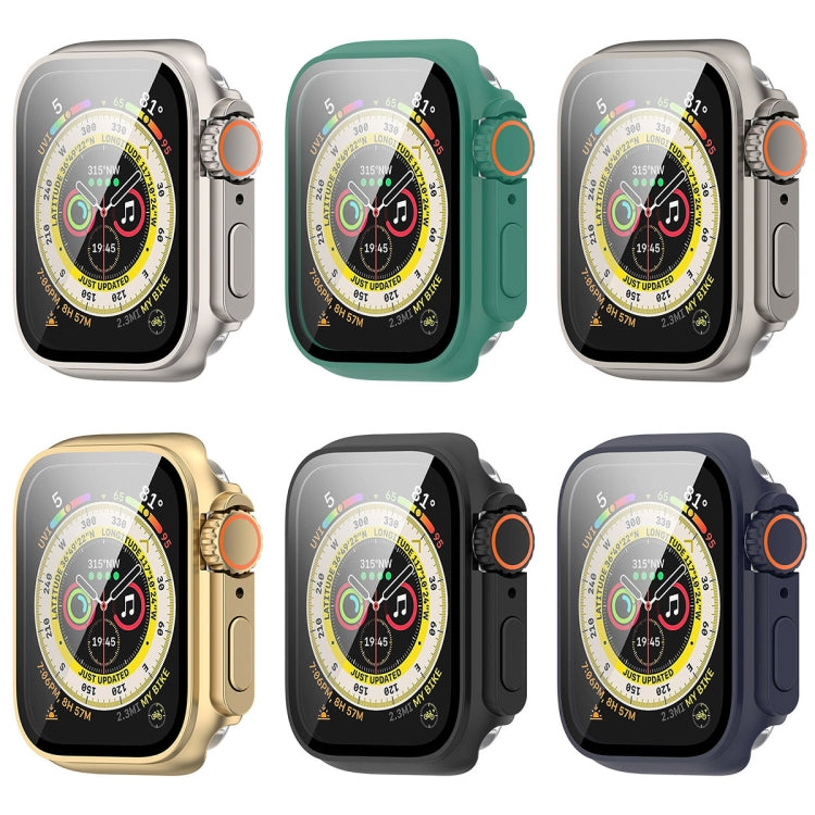 For Apple Watch Series 8 & 7 41mm Tempered Film + PC Integrated Watch Protective Case(Black)