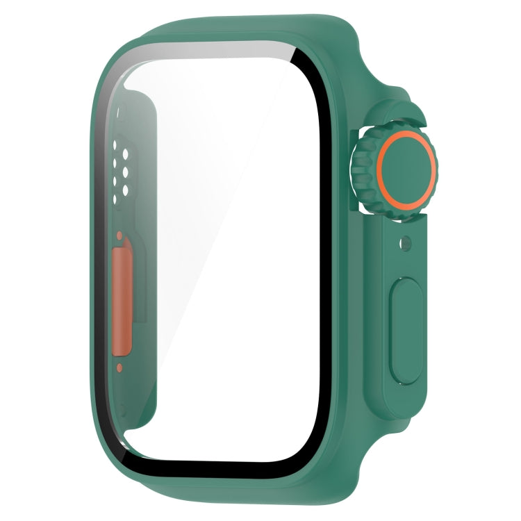 For Apple Watch Series SE 2 / 6 / SE / 5 / 4 44mm Tempered Film + PC Integrated Watch Protective Case(Green)