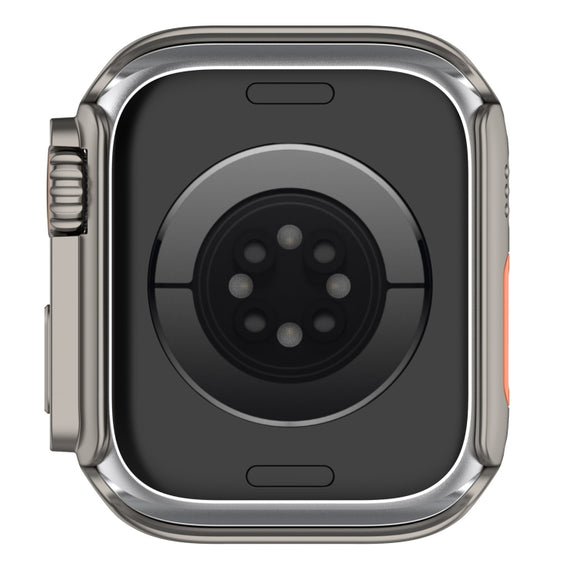 For Apple Watch Series 8 & 7 45mm Tempered Film + PC Integrated Watch Protective Case(Titanium Steel)
