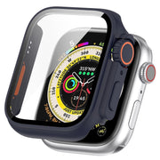 For Apple Watch Series 8 & 7 45mm Tempered Film + PC Integrated Watch Protective Case(Midnight Blue)