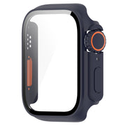 For Apple Watch Series 8 & 7 45mm Tempered Film + PC Integrated Watch Protective Case(Midnight Blue)