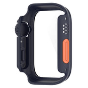 For Apple Watch Series 8 & 7 45mm Tempered Film + PC Integrated Watch Protective Case(Midnight Blue)